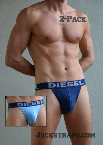 Diesel Jockstraps 2-Pack in light blue and navy